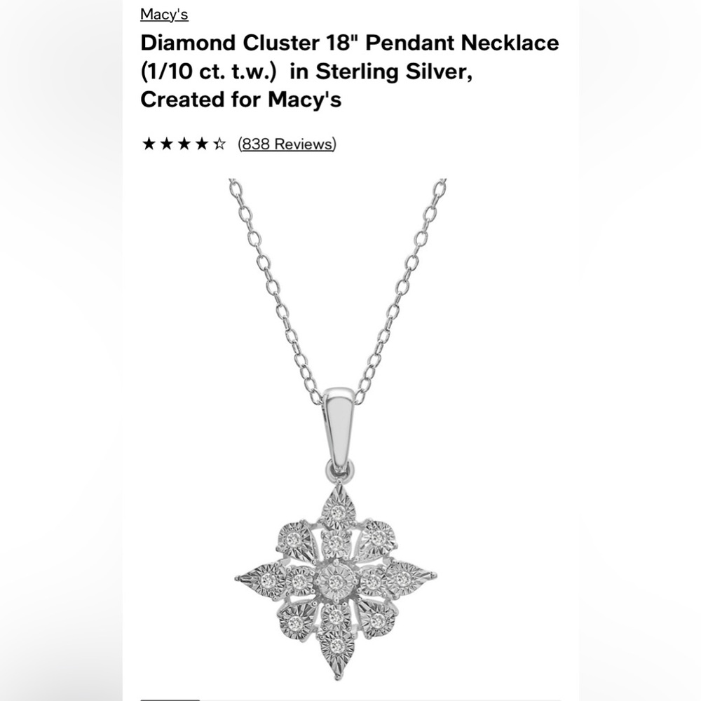Macys snowflake necklace- NEW